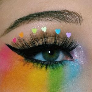 💜 Splashes Lashes Rainbow Hearts Faux Eye Lashes